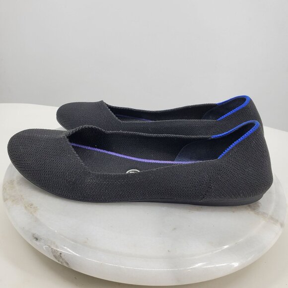 Rothy's The Round Toe Black Women's Slip On Ballet Flat Career Dress Shoes 8 - Picture 4 of 11